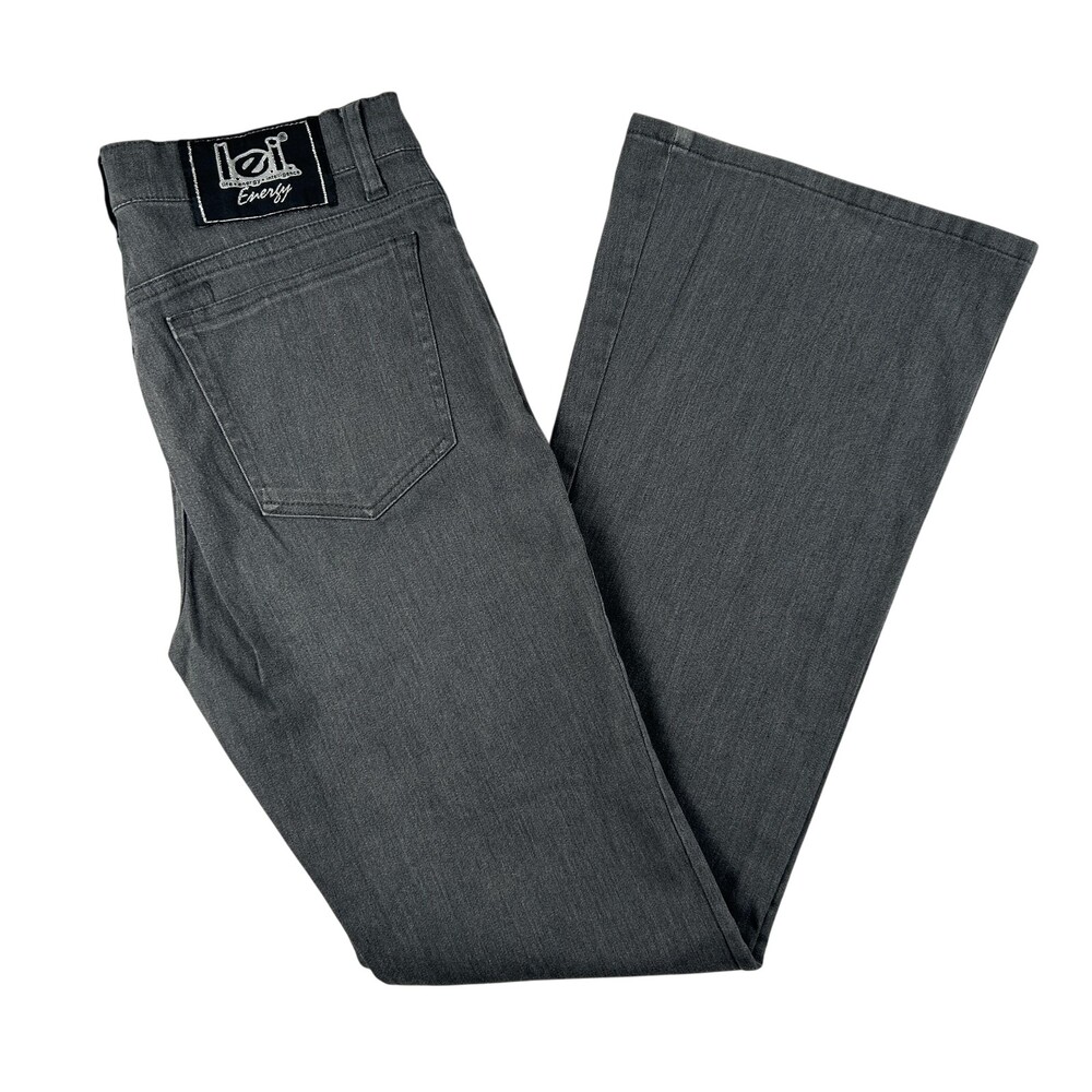 Vintage L.e.i. Jeans Womens 7 Charcoal Wash Bootcut Stretch Denim Low Rise Y2K
